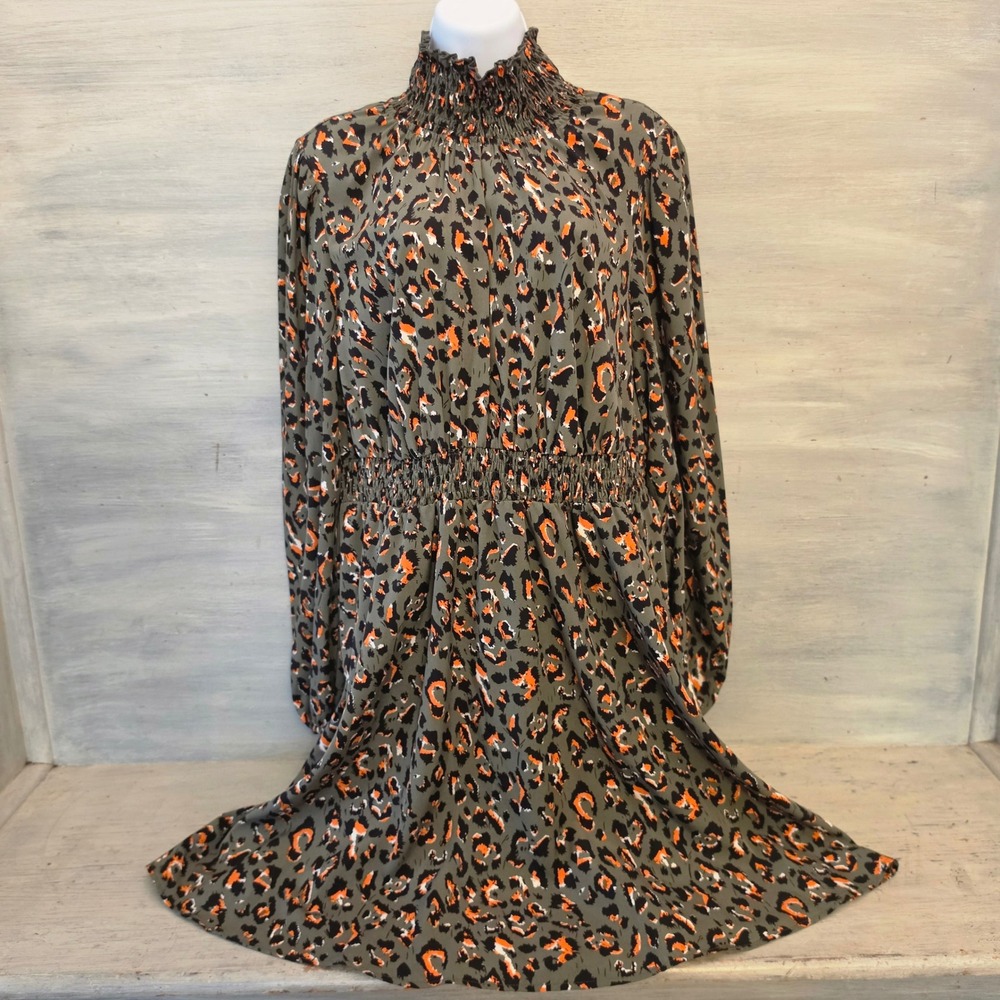 SHEIN Curve Multicolor Leopard Print Knee Length Dress Size 2XL Good Condition